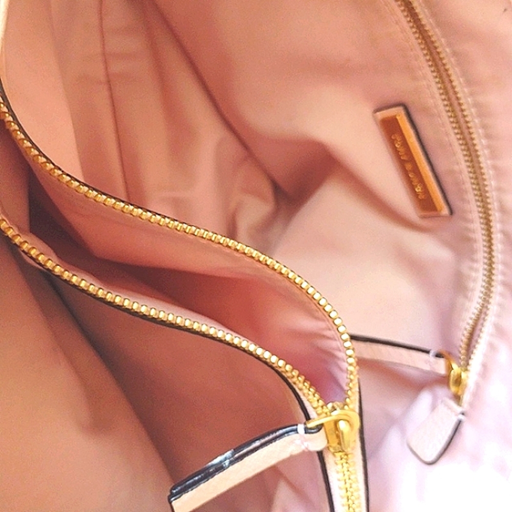 Tory Burch Vintage Salmon 🛍️ Gold 🪙 HW Braids Pebbled Leather Tote - Picture 4 of 16